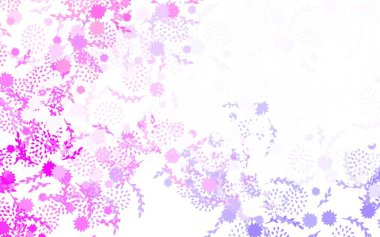 Açık Mor, pembe vektör karalama arkaplanı çiçekler, güller. Çiçeklerle karalama tarzında renkli çizimler. Tasarımınız için yeni şablon.