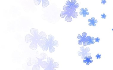 Çiçekli açık mor vektör karalama deseni. Çiçekli zarif, parlak bir illüstrasyon. Markan için şık bir model..