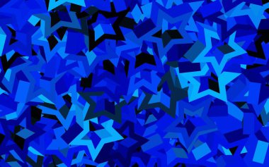 Çizgiler ve üçgenlerle koyu mavi vektör düzeni. Üçgenli soyut gradyan çizimi. İşiniz için en iyi akıllı tasarım.