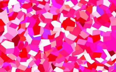 Açık pembe, renkli altıgenli kırmızı vektör dokusu. Renkli altıgenli bir resim seti. Duvar kağıtlarının dokusu için desen.