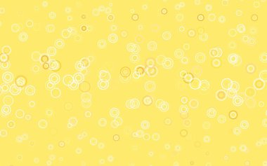 Disklerle açık turuncu vektör dokusu. Bulanık yağmur damlaları olan soyut bir çizim. Reklamlar, broşürler için desen.