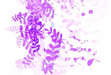 Hafif Mor vektör yapraklı zarif şablon. Yapraklarla bulanık şekilli yaratıcı illüstrasyon. Çocuk kitapları için renkli desen.