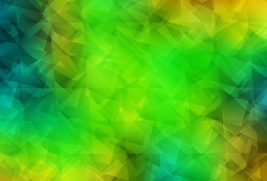 Açık yeşil, sarı vektör düşük polimerli doku. Zarif üçgenleri olan soyut çizimler. Marka kitabınız için yeni şablon.