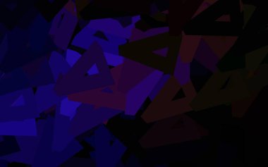 Koyu mavi, kırmızı vektör şablonu, kristaller, üçgenler. Üçgen şekilli ışıltılı soyut çizimler. Bir cep telefonu için arka plan.