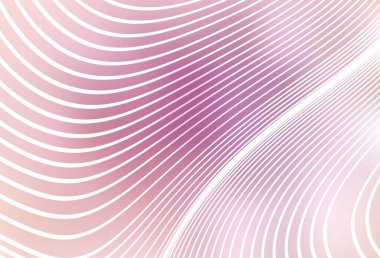 Çizgileri olan açık pembe vektör arkaplanı. Kavisli çizgilerden oluşan parlak bir illüstrasyon. Marka kitabı için şık bir desen.