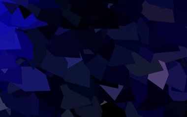 Çizgiler ve üçgenlerle koyu mavi vektör düzeni. Üçgenli soyut gradyan çizimi. Bir cep telefonu için arka plan.