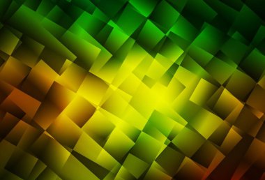 Koyu yeşil, sarı vektör üçgen mozaik doku. Gradyanı olan üçgen geometrik örnek. İşiniz için en iyi üçgen tasarım.