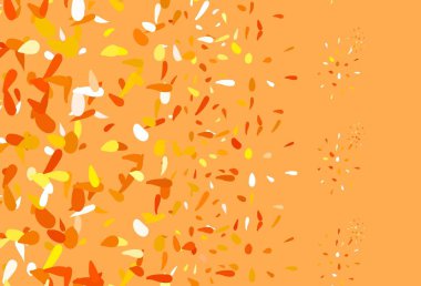 Dairesel şekilli hafif turuncu vektör düzeni. Renkli su damlaları olan modern soyut çizimler. Reklamlar, broşürler için desen.