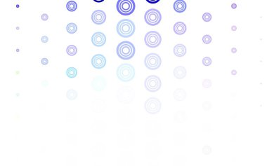 Dairesel ışık çokrenkli vektör şablonu. Soyut arka planda bulanık kabarcıklar ve renkli gradyan. İş ilanınız için tasarım.