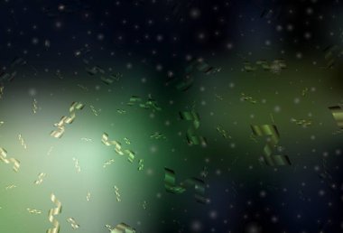 Koyu yeşil vektör düzeni yeni yıl tarzında. Noel sembolleri ve tabelaları ile renkli çizimler. Harfler ve tipografi için şablon.