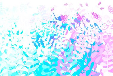 Açık Pembe, yapraklı Mavi vektör soyut tasarımı. Yapraklı modern geometrik soyut çizim. Marka kitabınız için yeni şablon.