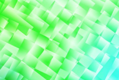 Eşkenar dörtgenli açık yeşil vektör arkaplanı. Dikdörtgenleri ve kareleri olan güzel bir çizim. Şablon bir arkaplan olarak kullanılabilir.