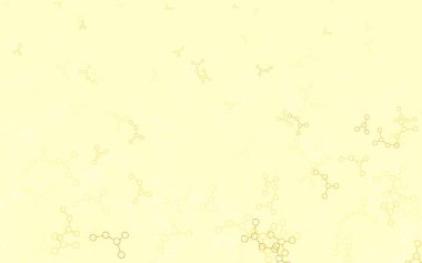 Yapay zeka formlarıyla açık sarı vektör arkaplan. Soyut şablondaki yapay zeka şekilleriyle parlayan illüstrasyon. Poster ve teknoloji sembolü.