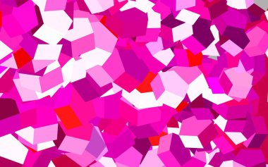 Renkli altıgenli açık pembe vektör deseni. Renkli altıgenli soyut illüstrasyon. İniş sayfaları için desen.