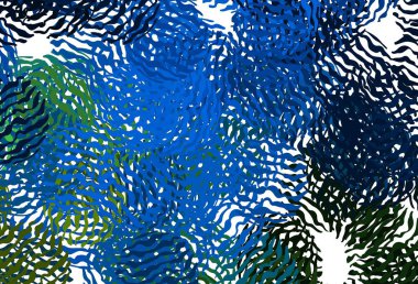 Koyu mavi, çizgili yeşil vektör şablonu. Eğri şekilli yepyeni renkli bir tasvir. Cep telefonu ekranları için arkaplan.