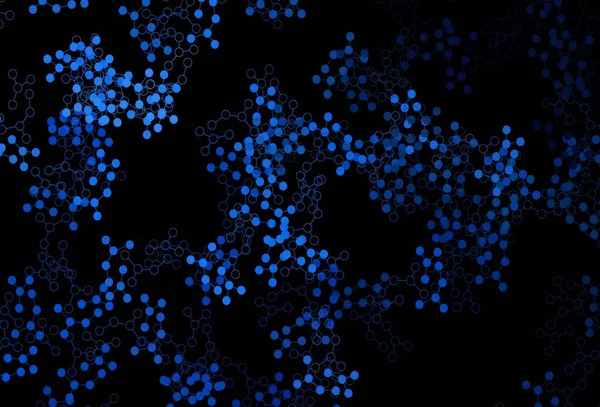 Koyu mavi vektör arkaplanı ve yapay zeka verileri. Soyut şablondaki yapay zeka şekilleriyle parlayan illüstrasyon. Teklif verilerinin tanıtımı için akıllı tasarım.