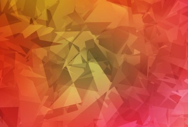 Açık kırmızı, kaotik poli şekilli sarı vektör şablonu. Soyut gradyan şekilli basit renkli çizimler. Duvar kağıtları için zarif tasarım.