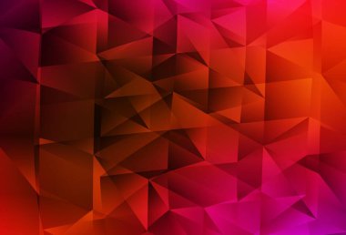 Açık pembe, kristalli kırmızı vektör şablonu, üçgenler. Üçgenli soyut gradyan çizimi. Web siteniz için basit tasarım.