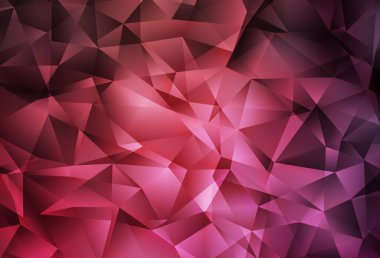 Açık Pembe, Kırmızı vektör üçgen mozaik doku. Origami tarzında gradyan ile geometrik çizim. Web siteniz için çokgen tasarım.