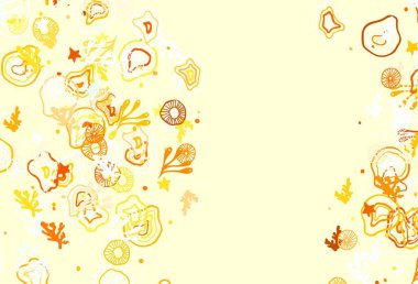 Açık mavi, rastgele şekilli sarı vektör deseni. Modern tarzda değişen renkli kaotik formlar. Web siteniz için basit tasarım.