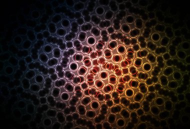 Koyu pembe, küreli sarı vektör deseni. Bulanık dekoratif tasarım baloncuklu soyut tarzda. Duvar kağıtlarının dokusu için desen.