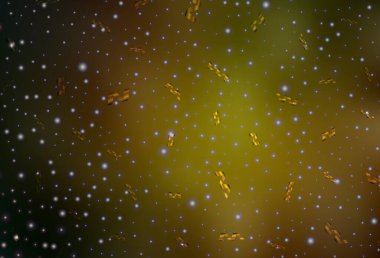 Koyu yeşil, sarı vektör deseni Noel tarzında. Modern soyut Noel ruh hali şekilleri. Bir üniversite posteri için en iyi tasarım, afiş.