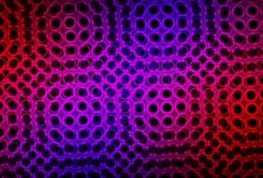 Koyu mavi, baloncuklu kırmızı vektör arka planı. Soyut arka planda bulanık kabarcıklar ve renkli gradyan. Reklamlar, broşürler için desen.