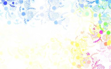 Çiçekli hafif çokrenkli vektör karalama deseni ve çiçekli yeni renkli illüstrasyon. Web siteniz için Doodle tasarımı.