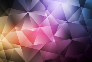 Koyu pembe, sarı vektör soyut mozaik desen. Çokgen soyut çizim ve gradyan. Bir markanın arkaplanı için desen.