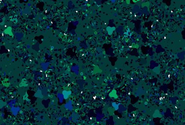 Açık mavi, rastgele şekilli yeşil vektör deseni. Soyut tarzda rengarenk gradyan şekilleri olan bir resim. Bir cep telefonu için arka plan.