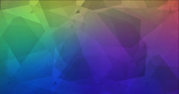 4K boucle sombre multicolore séquences abstraites polygonales. — Video