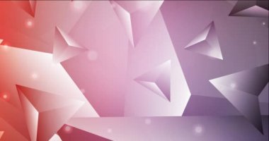 4K açık pembe, kırmızı çokgen soyut animasyon.