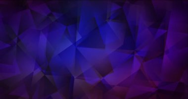 4K koyu mavi, kırmızı çokgen soyut görüntü döngüsü.