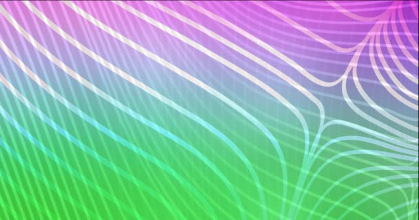 4K bucle rosa claro, animación verde con líneas nítidas. — Vídeos de Stock