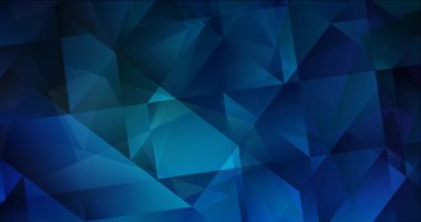 4K döngüsü koyu mavi, yeşil çokgen soyut canlandırma.