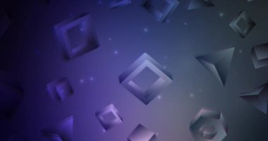 4K döngü koyu pembe, mavi video çizgiler, dikdörtgenler.