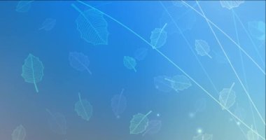 4K açık mavi, sarı yapraklı görüntüler.