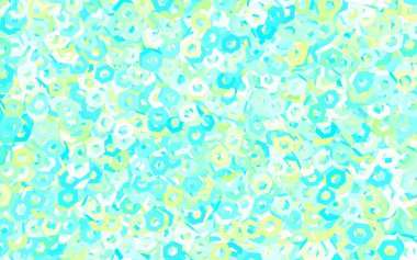 Açık mavi, altıgen şeklinde yeşil vektör şablonu. Bulanık yüzeyde renkli altıgenlerin çizimi. Reklamınız için bir kalıp, kitapçıklar.