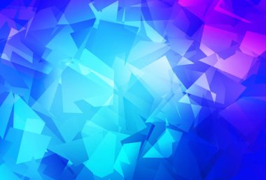 Açık pembe, mavi vektör eğimli üçgen desen. Çokgen biçiminde, gradyan ile renkli çizimler. Bir markanın arkaplanı için desen.