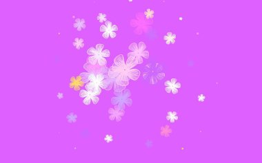 Açık mavi, çiçekli kırmızı vektör. Çiçeklerle karalama tarzında renkli çizimler. Tasarımınız için yeni şablon.