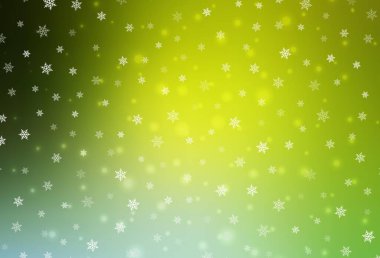 Açık yeşil, yeni yıl tarzında sarı vektör düzeni. Noel özellikleriyle basit bir gradyan çizimi. Üniversitenin tanıtımı için akıllı tasarım.