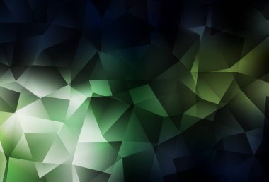 Koyu yeşil vektör düşük poli düzeni. Üçgenli renkli soyut çizimler. Pankartın için tamamen yeni bir şablon.