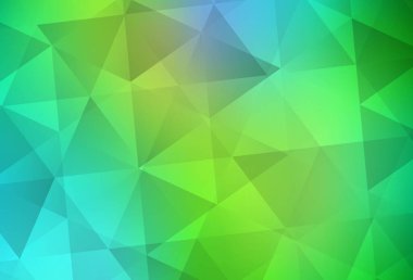 Açık mavi, yeşil vektör mozaik şablon. Origami stilinde gradyan ile yaratıcı geometrik illüstrasyon. Cep telefonunun arka planının şablonu.