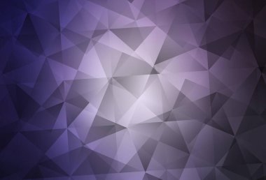 Açık Mor vektör üçgen mozaik şablon. Üçgenlerden oluşan parlayan çokgen çizimler. Bir markanın arkaplanı için desen.