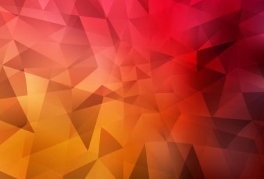 Koyu kırmızı, sarı vektör eğimli üçgen desen. Çokgen soyut çizim ve gradyan. Pankartın için tamamen yeni bir şablon.