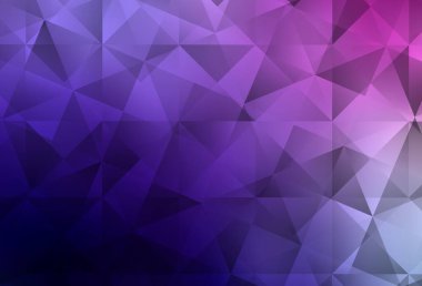 Açık Mor, Pembe vektör, üçgen arkaplan. Yarım ton şeklinde, üçgenli yaratıcı illüstrasyon. Web siteniz için yeni bir doku.