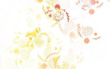 Açık kırmızı, sarı vektör karalama deseni çiçekli Sketchy karalama çiçekleri beyaz arkaplanda. Tasarımınız için yeni şablon.