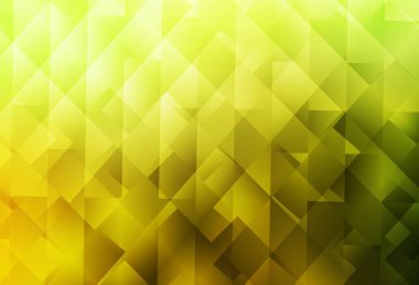 Açık yeşil, eşkenar dörtgenli sarı vektör şablonu. Renkli dikdörtgenlerle modern soyut çizimler. İş ilanları, broşürler, broşürler için desen