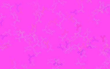 Açık Pembe, yapay zeka yapısına sahip sarı vektör şablonu. Yapay zeka bağlantılarıyla basit bir şekilde renkli tasarım. Zeka ve yenilik reklamları için şablon.