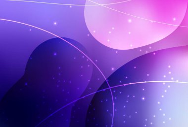 Açık Mor, pembe vektör modern soyut çizgiler, renkli noktalar. Doğa tarzında renkli baloncuklu soyut illüstrasyon. İş reklamları için akıllı tasarım.